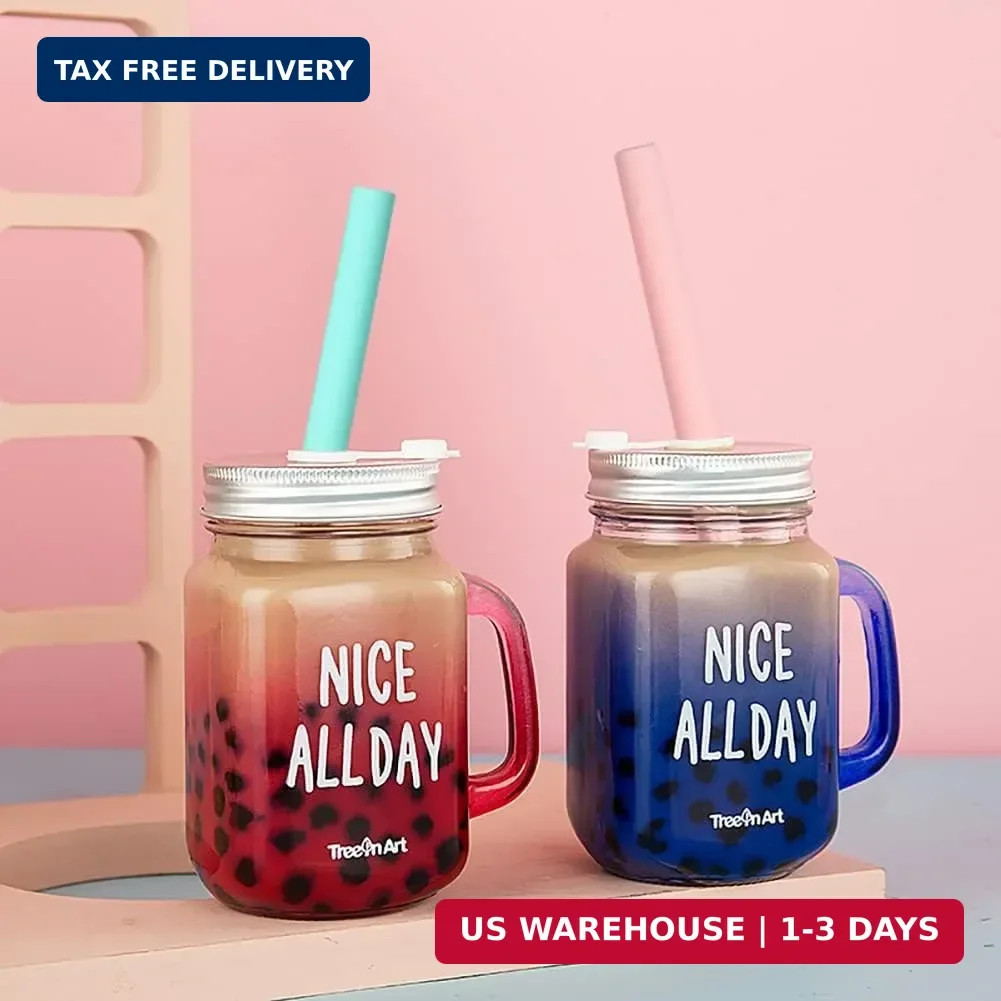 ALINK Reusable Silicone Boba Straws, Extra Large Bubble Tea Smoothie Straws for