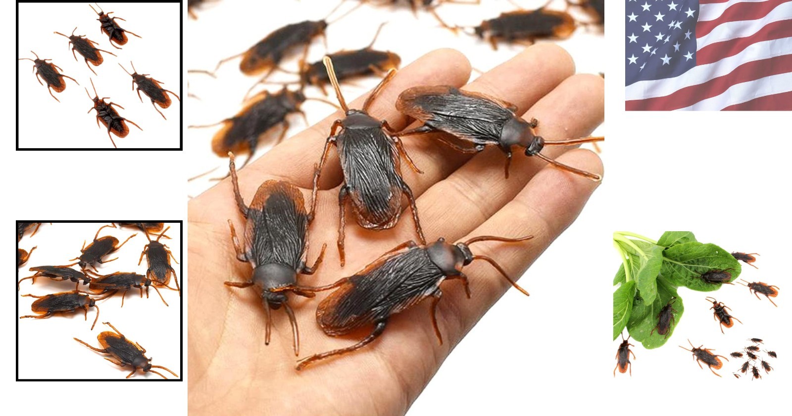 10-Piece Realistic Prank Cockroaches for Thrilling Party Fun – Brown Bugs