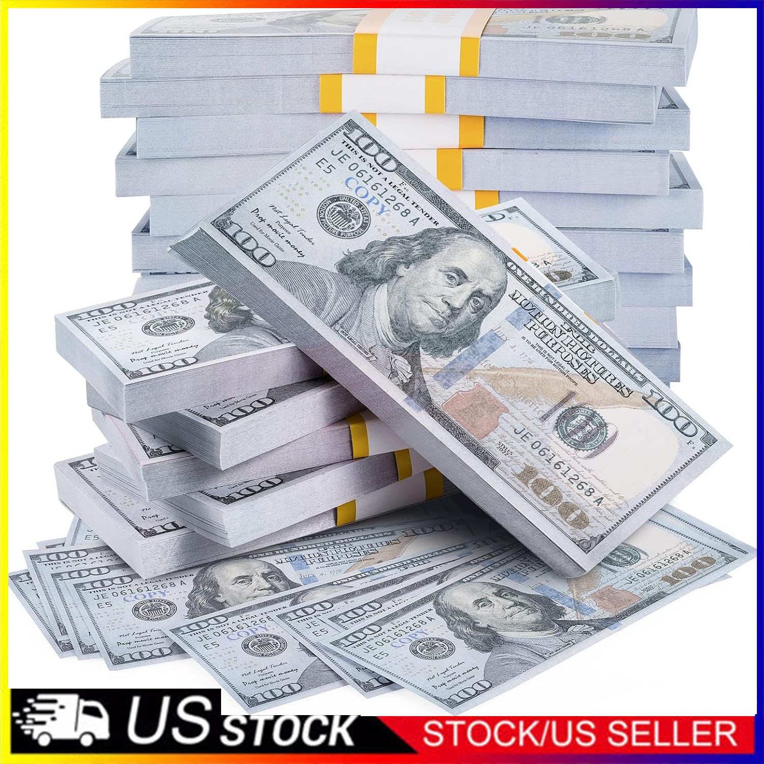 100Pc Prop Fake Looks Real Best Toys Money For Pretend Play Music Birthday Party