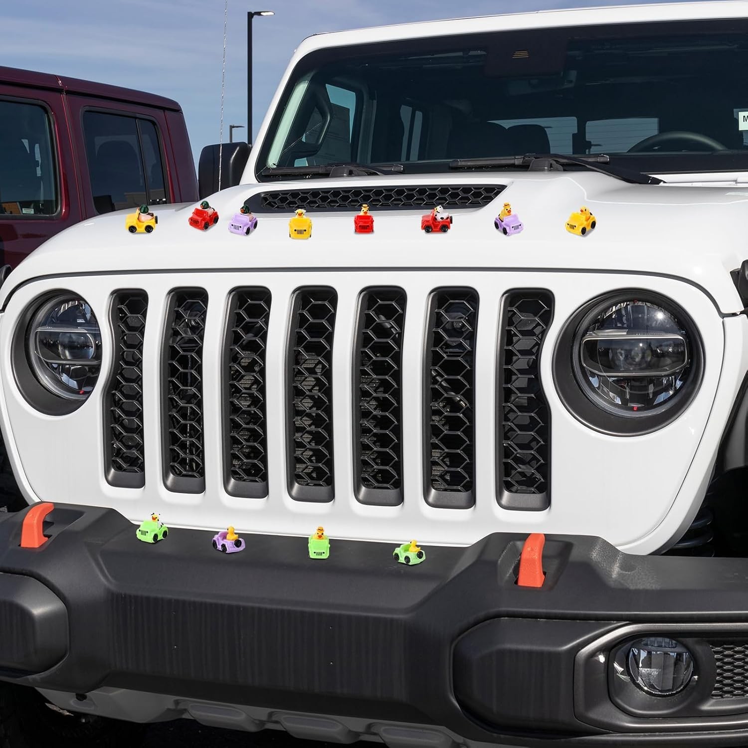 12 Pcs Ducks for Jeeps, Funny Jeeps Ducks for Ducking, Mini Resin Ducks in a Jee