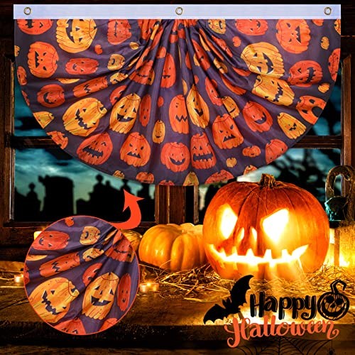 6 Pack Halloween Bunting Flag Halloween Decoration Outdoor Pleated Half Fan