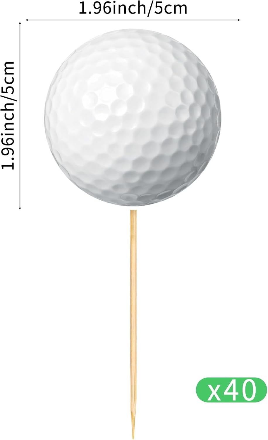 40 Pcs Golf Cupcake Toppers, Sports Birthday Party Decorations for Boys