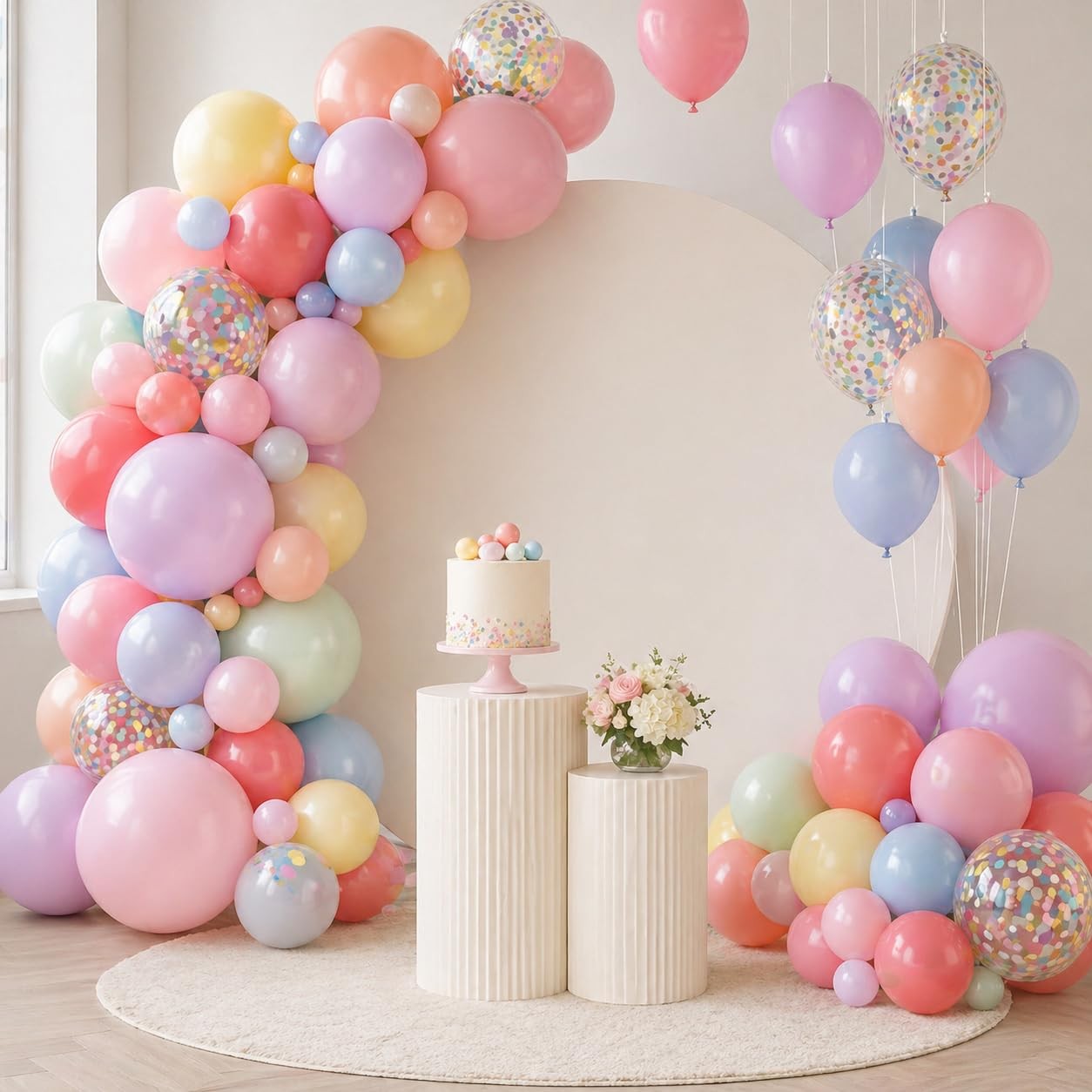 Pastel Balloons 60pcs 12 Inch Macaron Pastel Pink Blue Yellow Mint Lavender R…