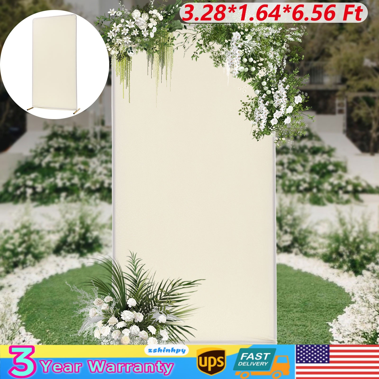 Freestanding Wedding Backdrop Stand Gold&Beige Backdrop Frame With Solid Base