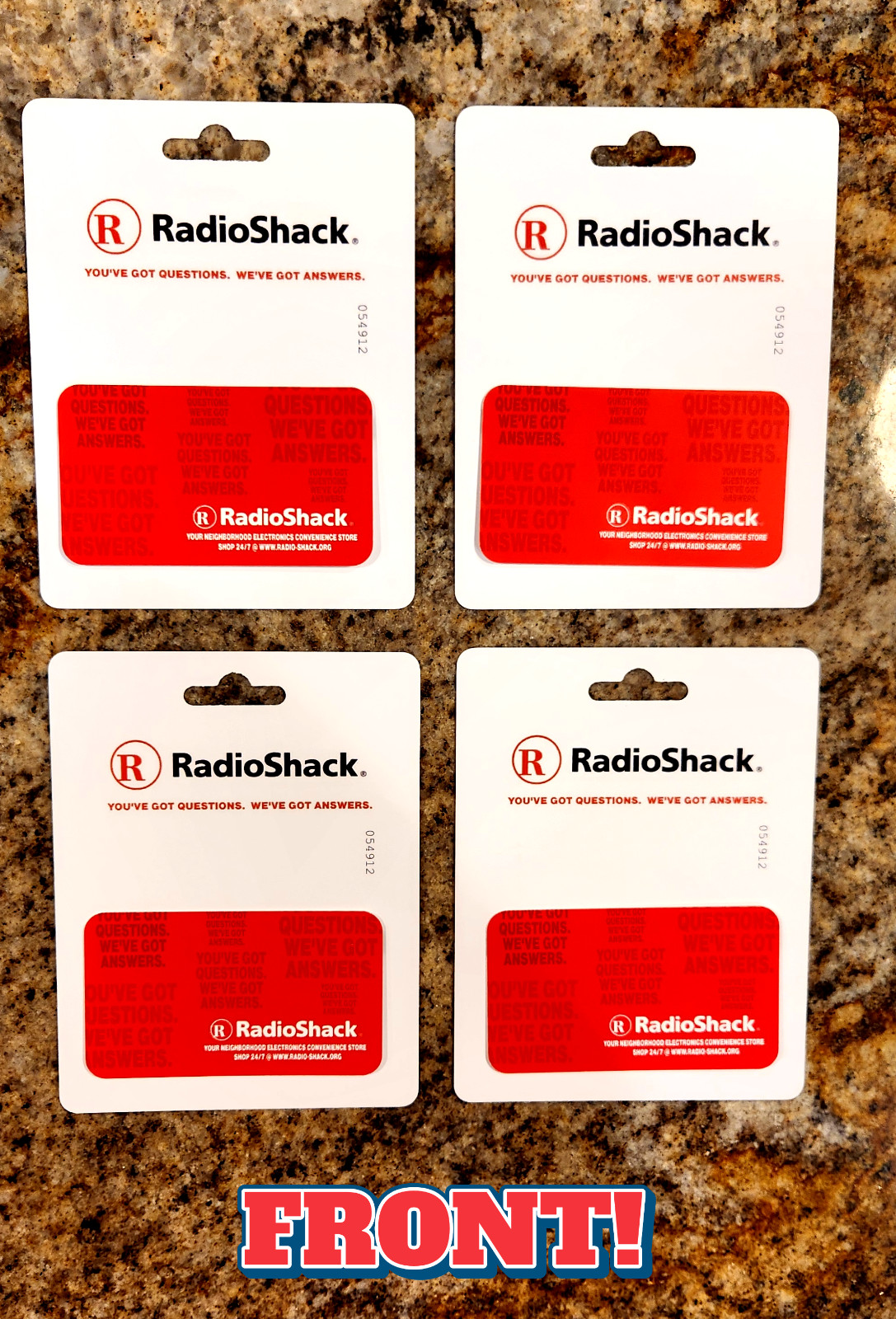 (4) Radio Shack Prank Gag Gift Card – Birthday Christmas Graduation Gag FUNNY