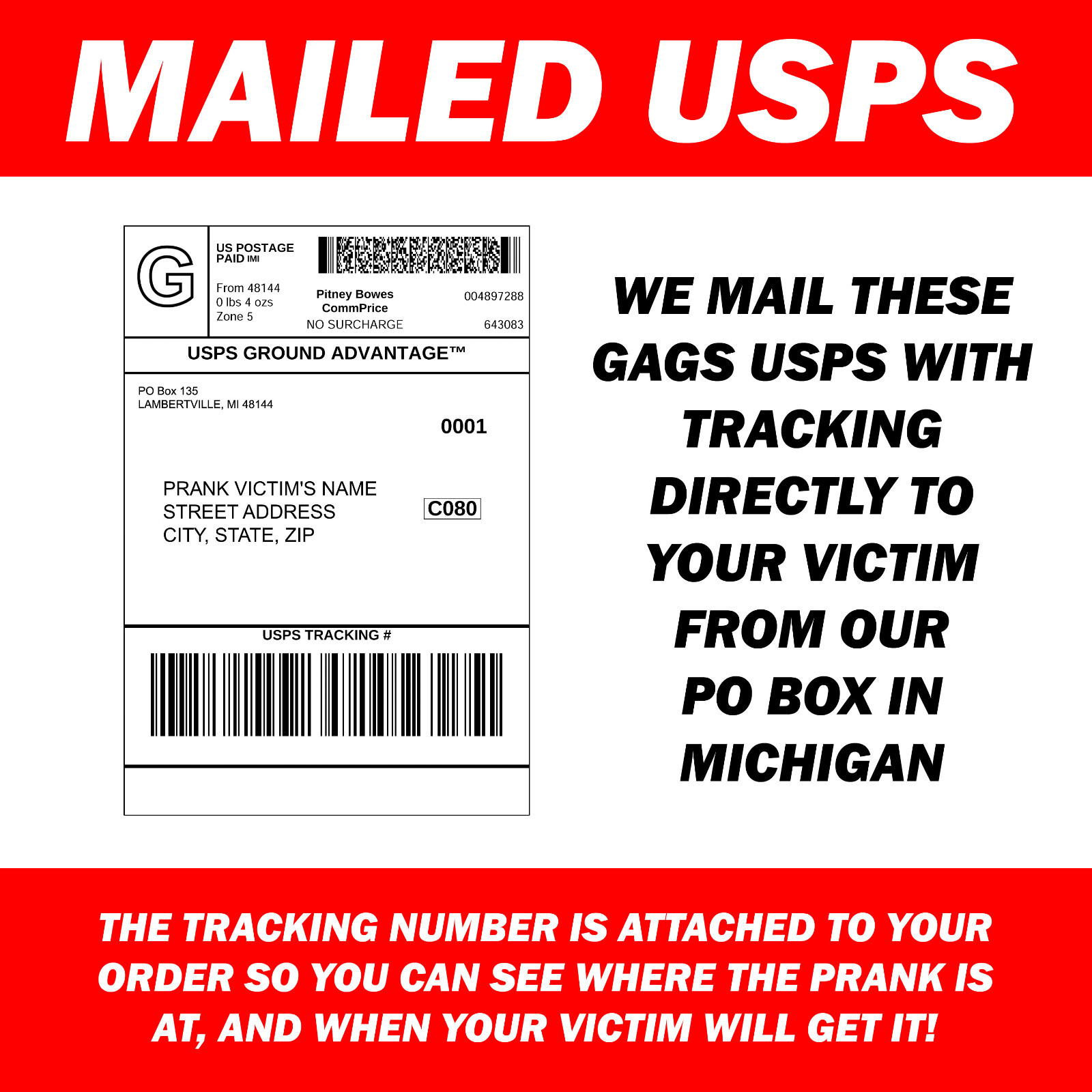 Double D Prank Tube Mailed Directly to your Friends to Embarrass Them!