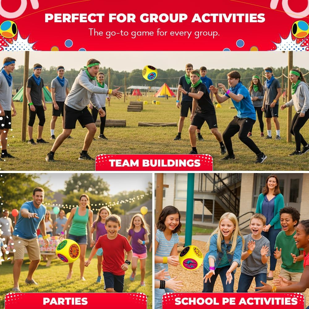 Games® – Whomp Ball – Ultimate Backyard Dodgeball – Soft Foam Dice – Yard Games,