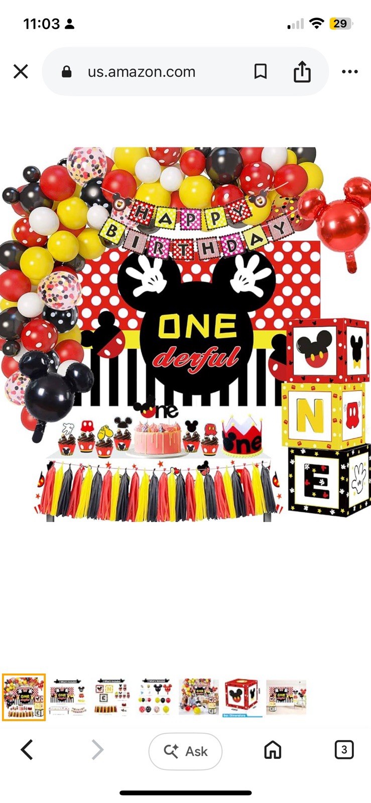 Mickey 1st Birthday Party Supplies – Mickey Theme
