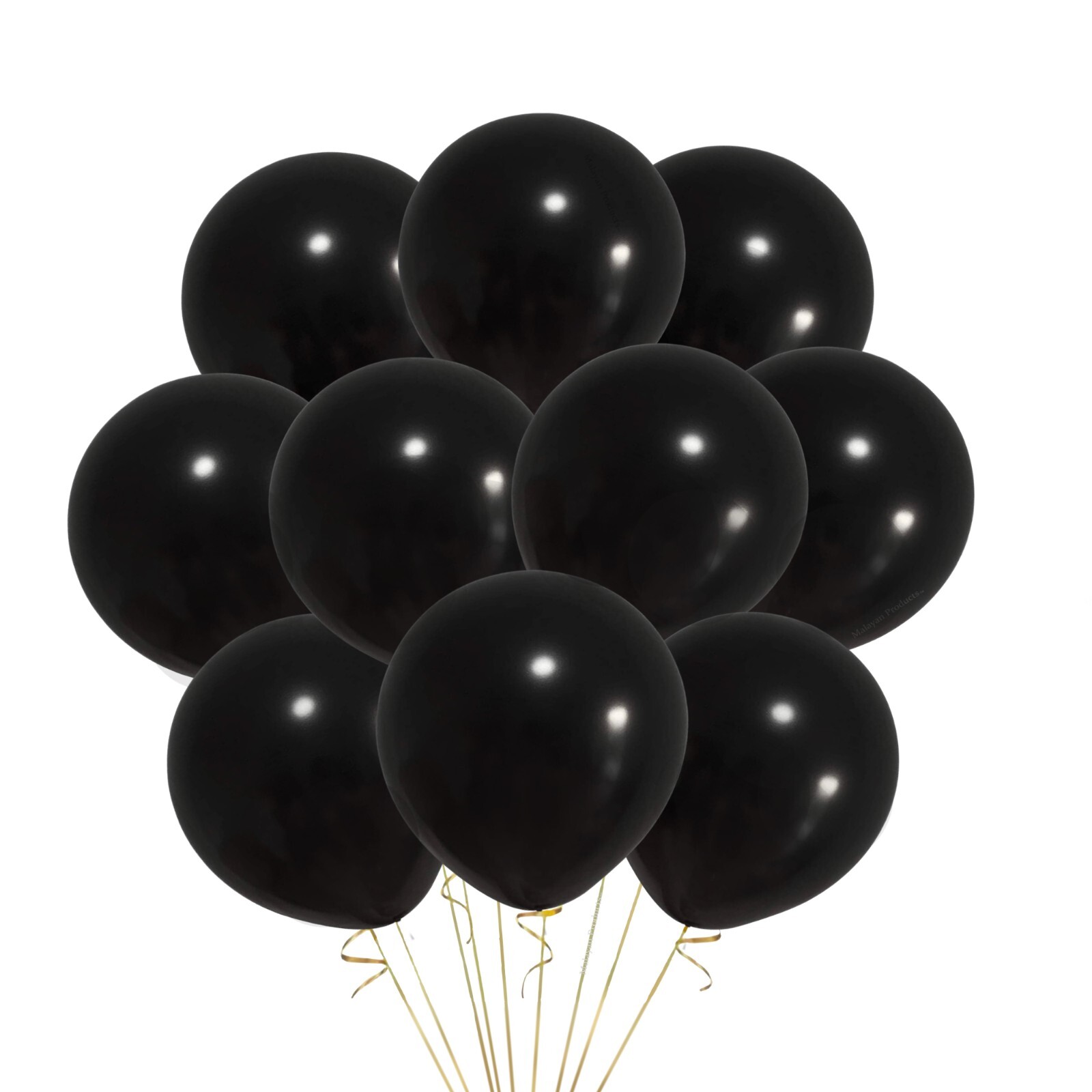 12 Pack Plain Solid Black Party Event 12″ Balloons