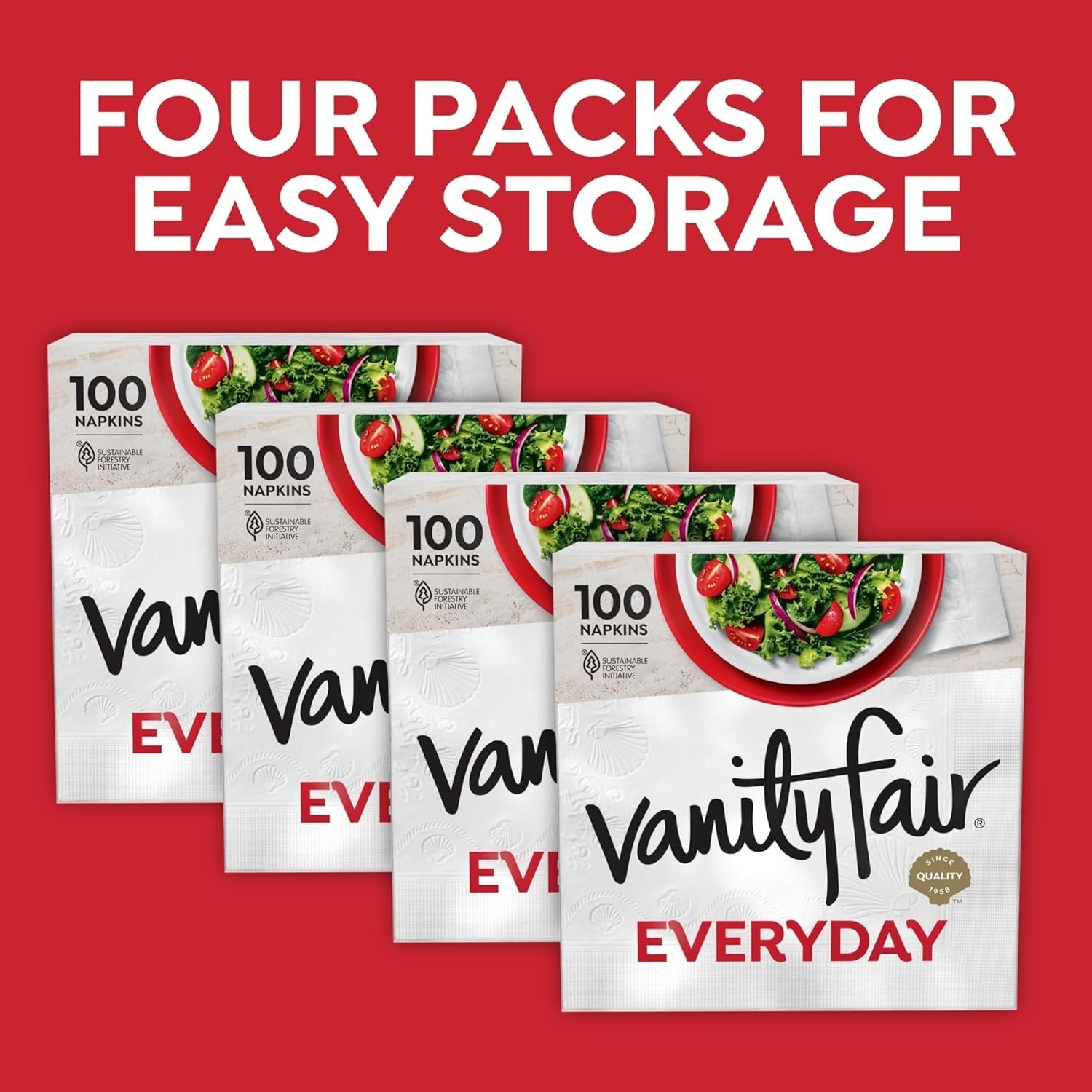 Elegant 400 Count Vanity Fair Napkins – Smooth, Absorbent for Family Gatherings