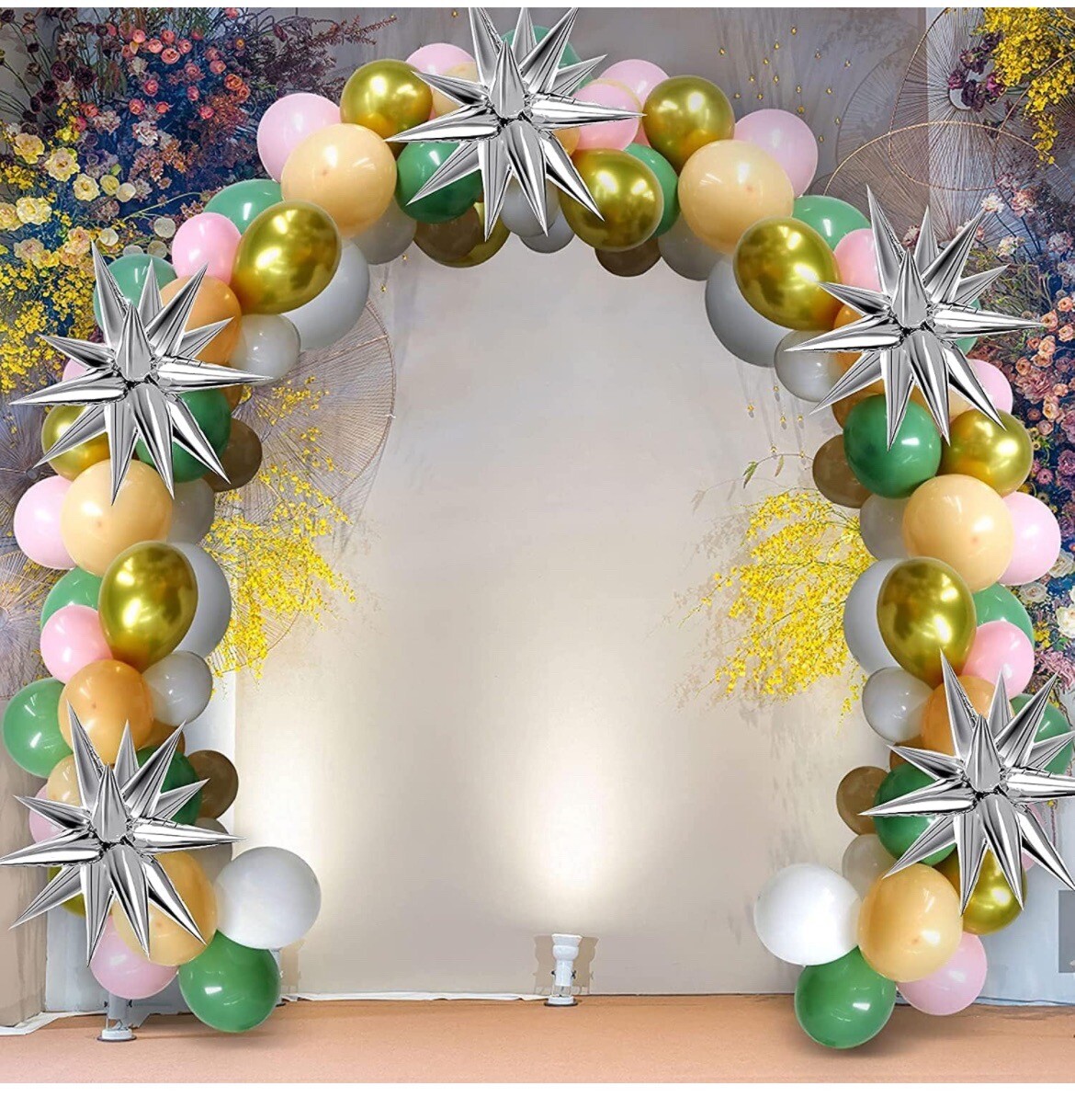 50pcs Foil Balloon Explosion Star Photo Booth Spike Starburst Cone Party Decor