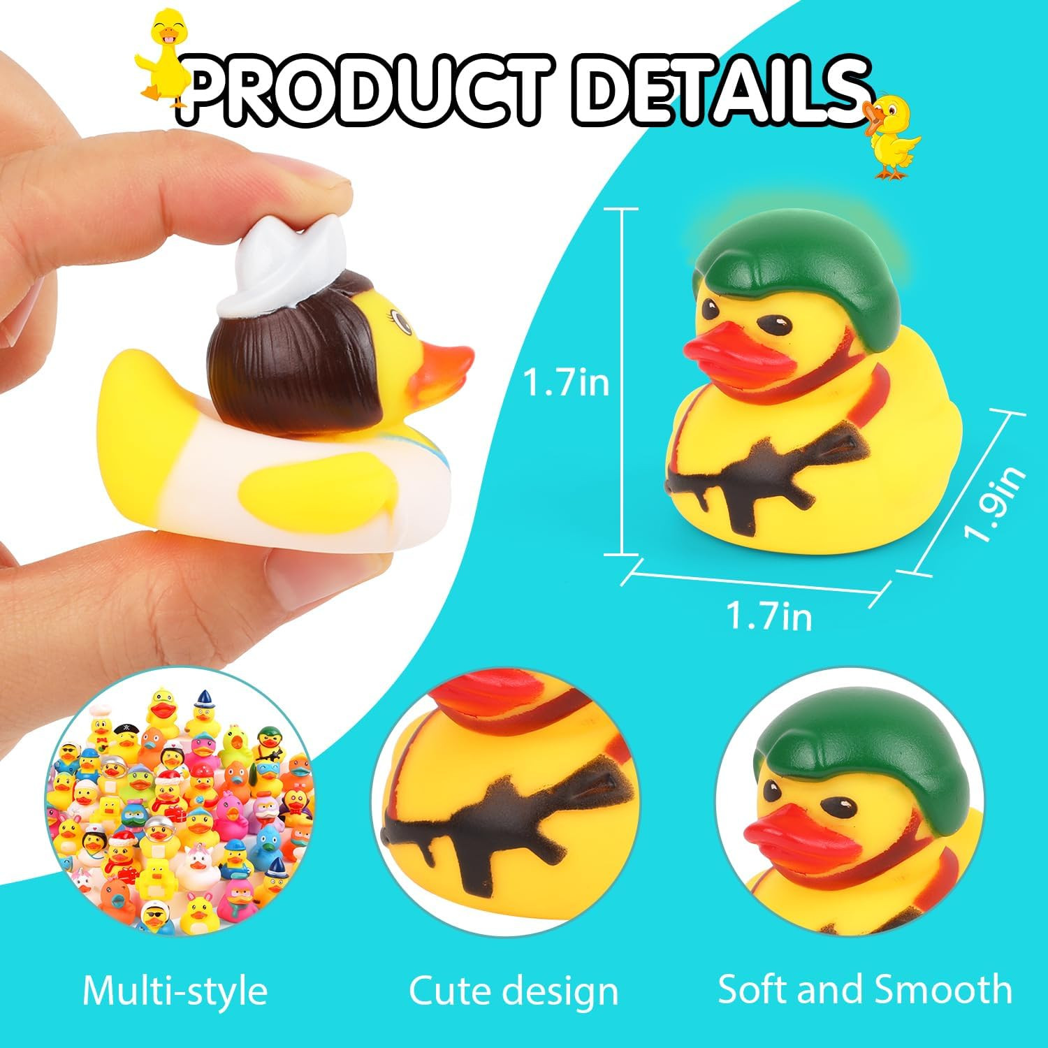 Rubber Ducks Bath Toy in Bulk, Assortment Jeep Ducks for Jeep Ducking, Pool Rubb