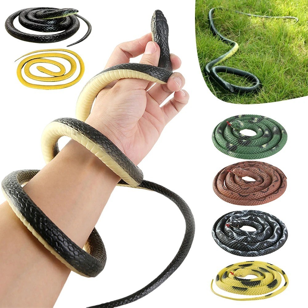 Fake Realistic Snake Lifelike Real Scary Rubber Toy Prank Party Joke For Garden