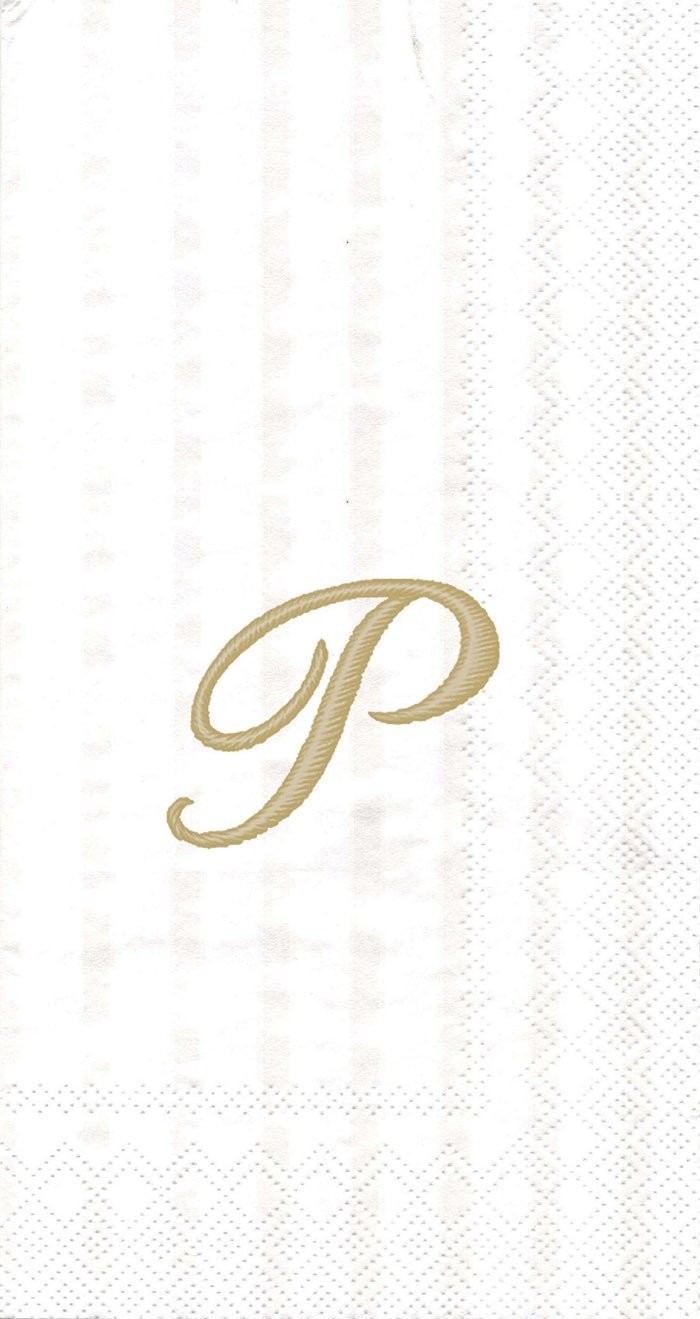 Boston International IHR 3-Ply Paper Napkins, 16-Count Guest Size, Monogram P