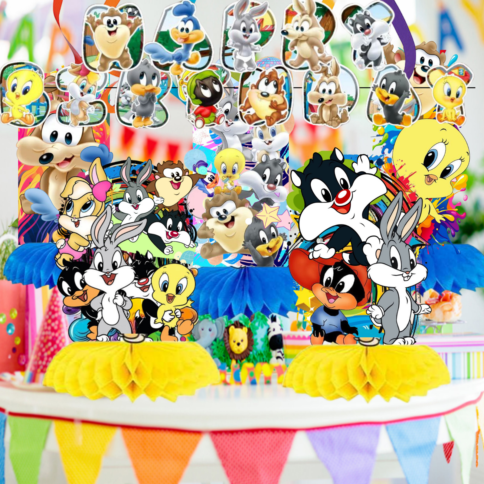 baby Looney tunes toons birthday party supplies favor centerpiece decoration