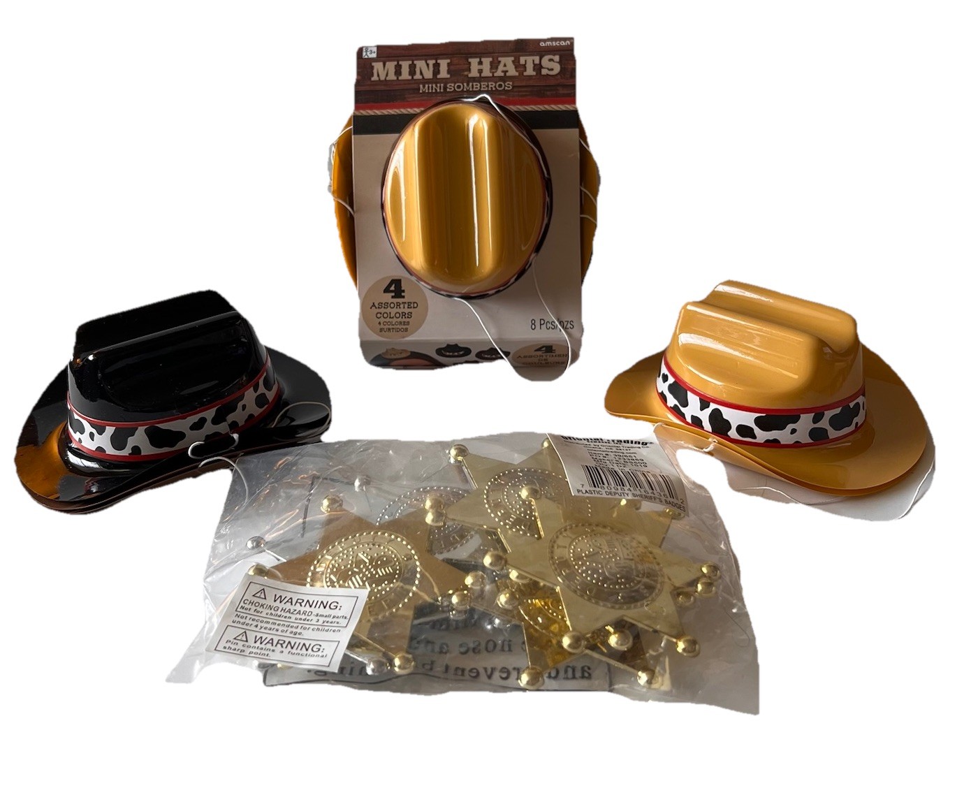 Lot Of Children’s Party Favors Cowboy Western Theme Cowboy Hats & Badges
