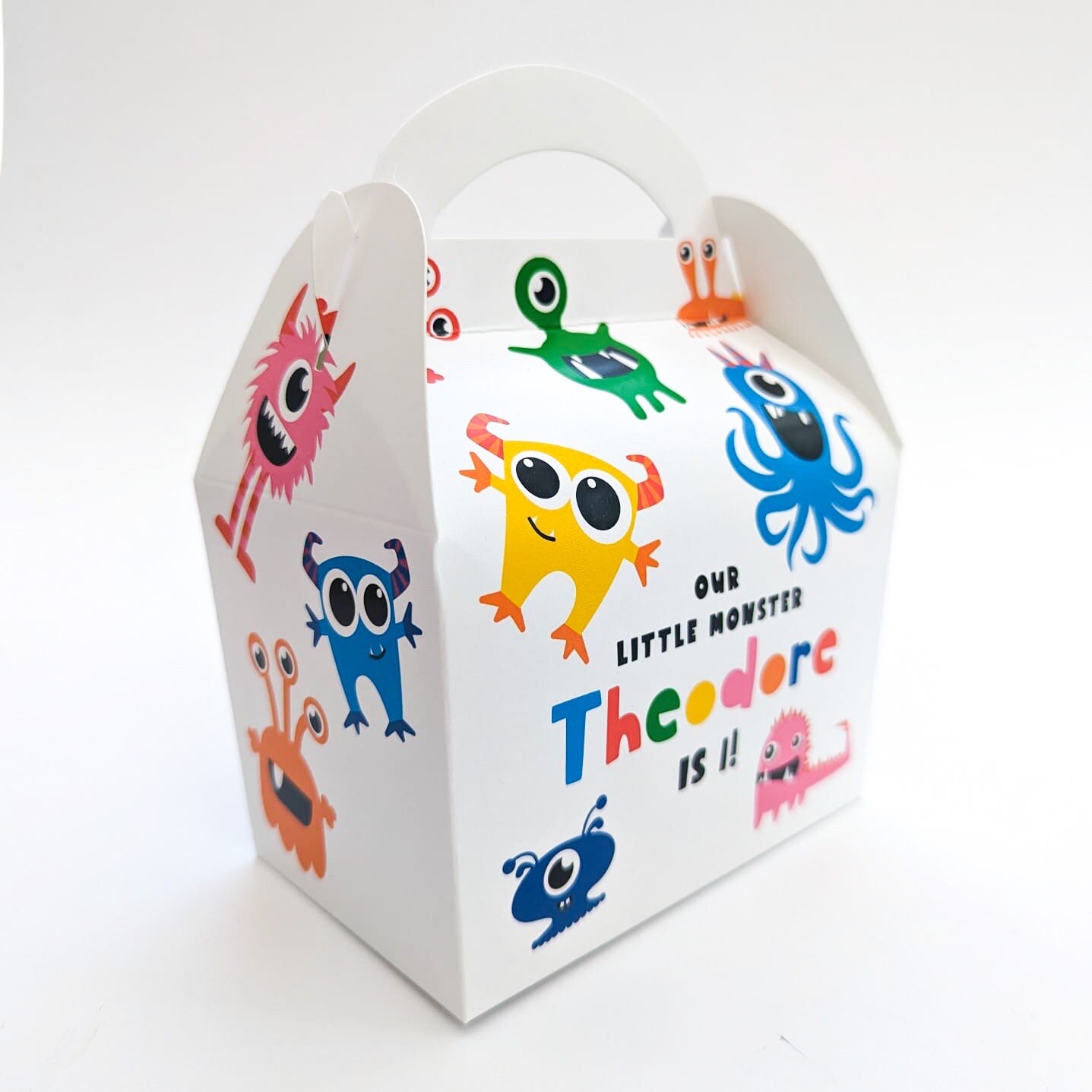 MONSTERS Unisex Colourful Children’s Personalised Party Boxes Favours Gift Bag