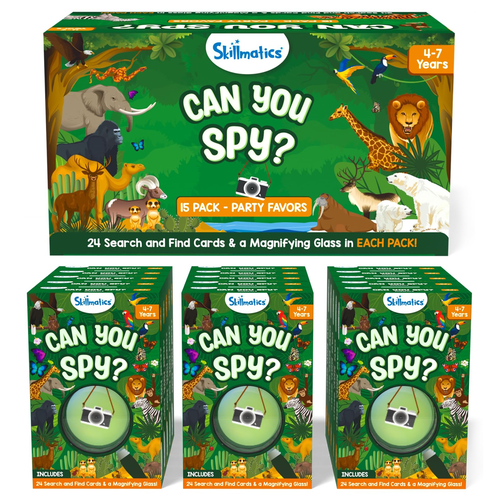Party Favors (Pack of 15) – Can You Spy Animals Card Set, Search & Find Game …