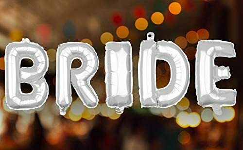 Bride Letter Balloons Bachelorette Party Decoration Bridal (35 inch Silver)