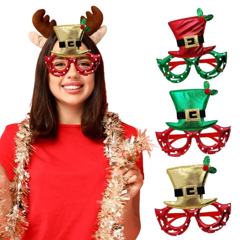 Adult Unisex Carnivals Christmas Eyeglasses New Year Glasses Party Photo Props