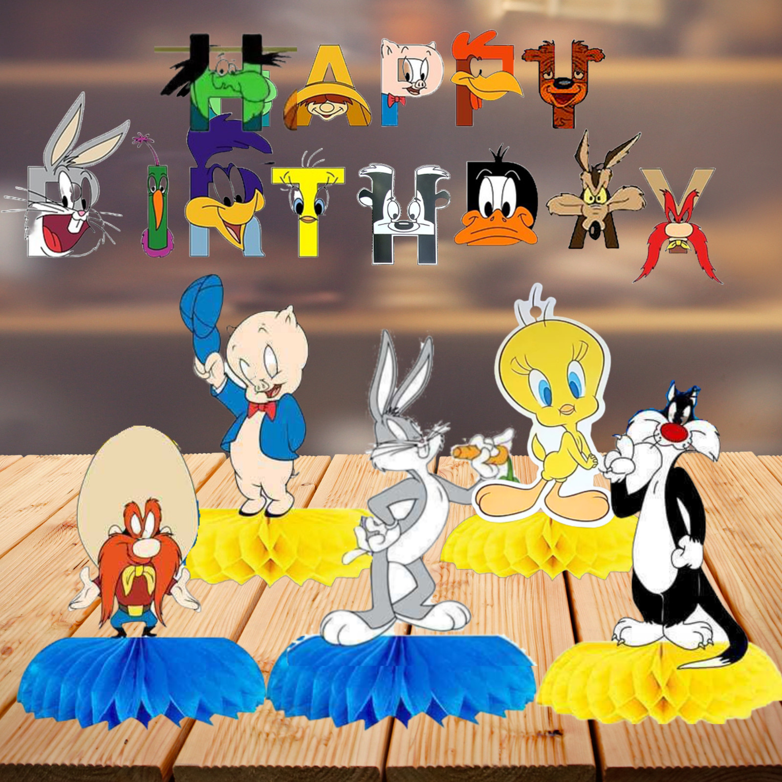 Looney tunes birthday party supplies favor centerpiece decoration event theme