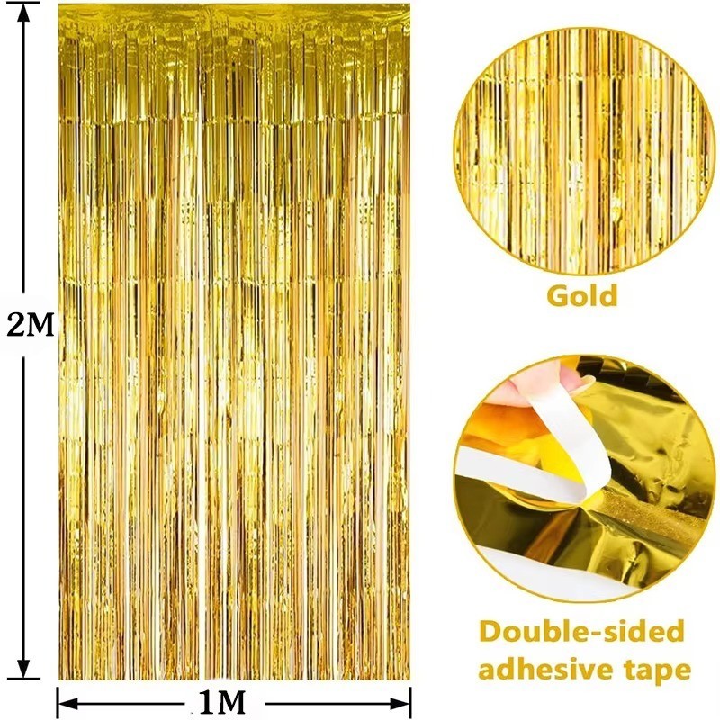 1M-3M Foil Fringe Tinsel Shimmer Curtain Door Wedding Birthday Party DECORATIONS