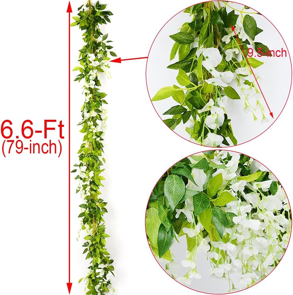 5pack Wisteria Garland Artificial Flowers Garland Fake Hanging Wisteria Vines