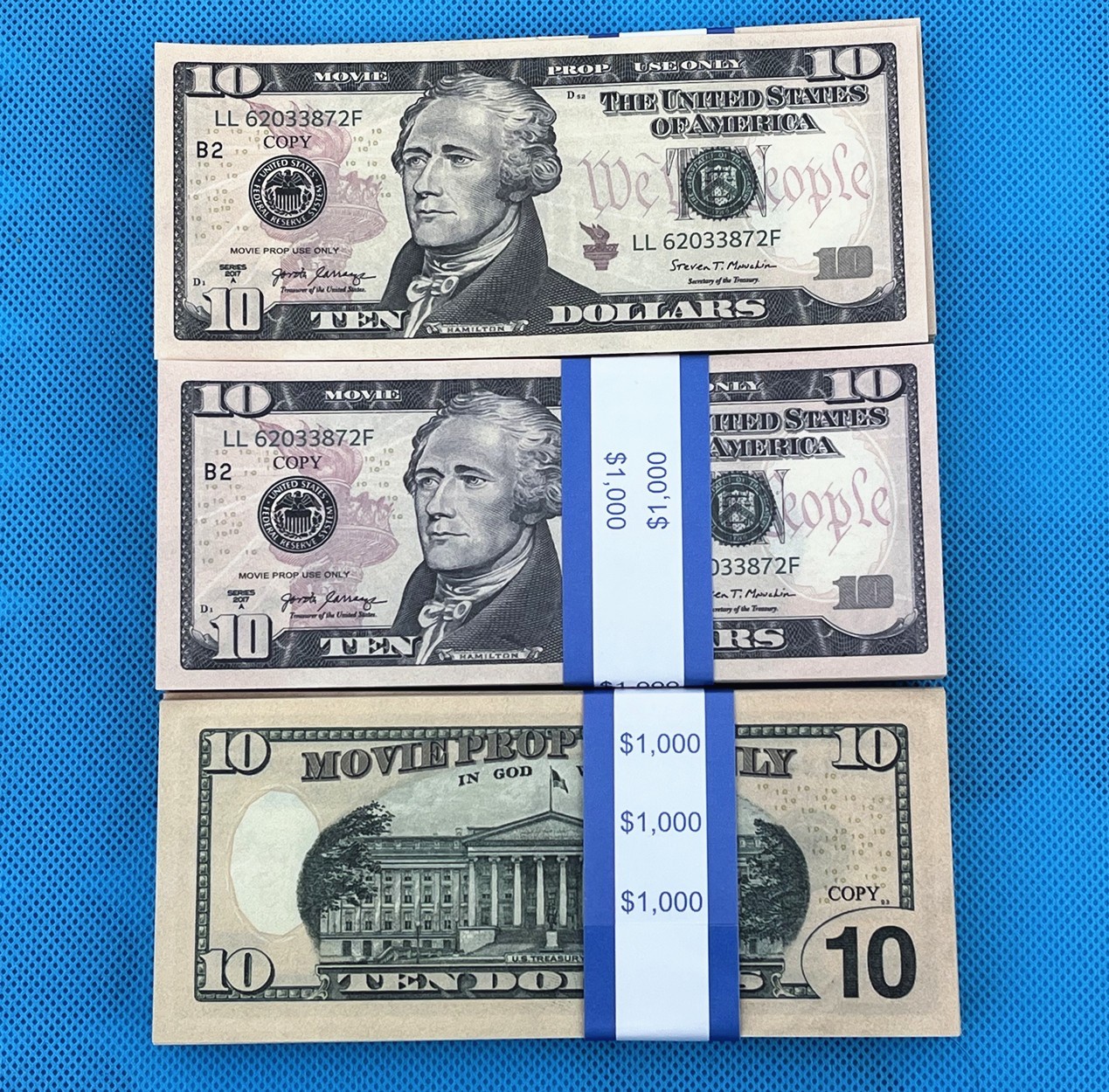 300 Pieces $10 Bills Prop Replica Money for Movies, Parties, Tik Tok, Instagram