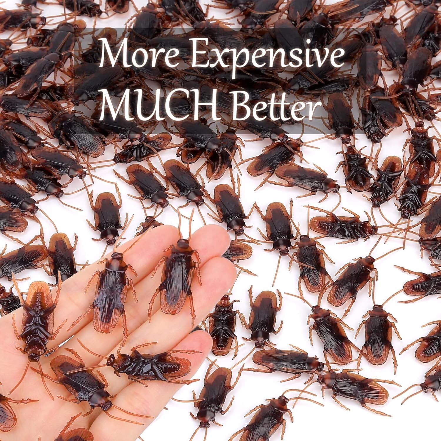 120PCS Realistic Fake Roaches Lifelike Cockroaches for Pranks Halloween