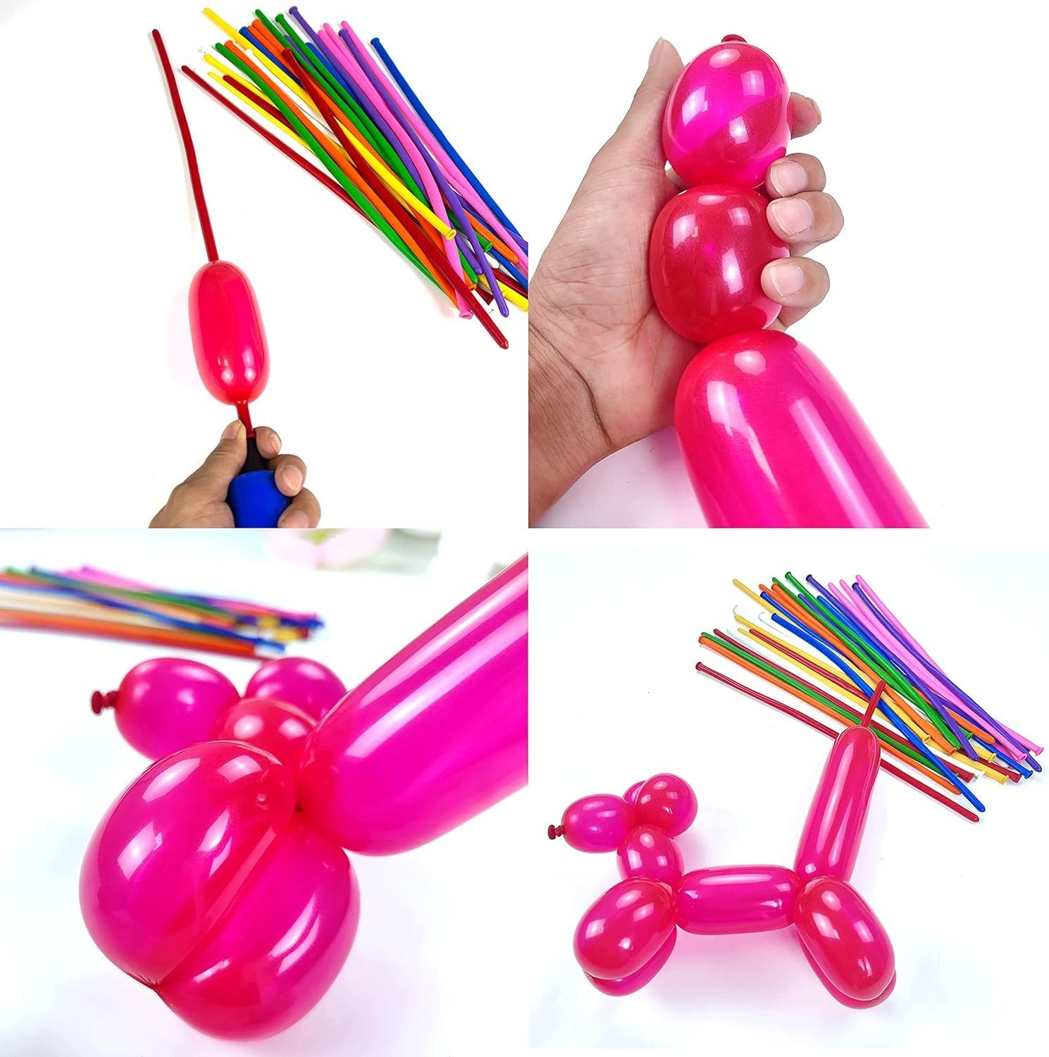 Magic Balloon Animal Kit – 260 Multi-Colored Latex Balloons for Joyful Events