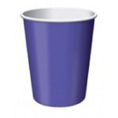 Solid Paper Cups 9 oz Red Blue Yellow Green Purple Pink Lavender Black Magenta