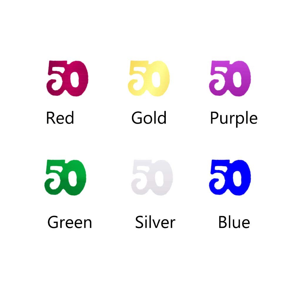 MultiColor Number 50 Confetti Anniversary Party Event Decor 1.5 oz