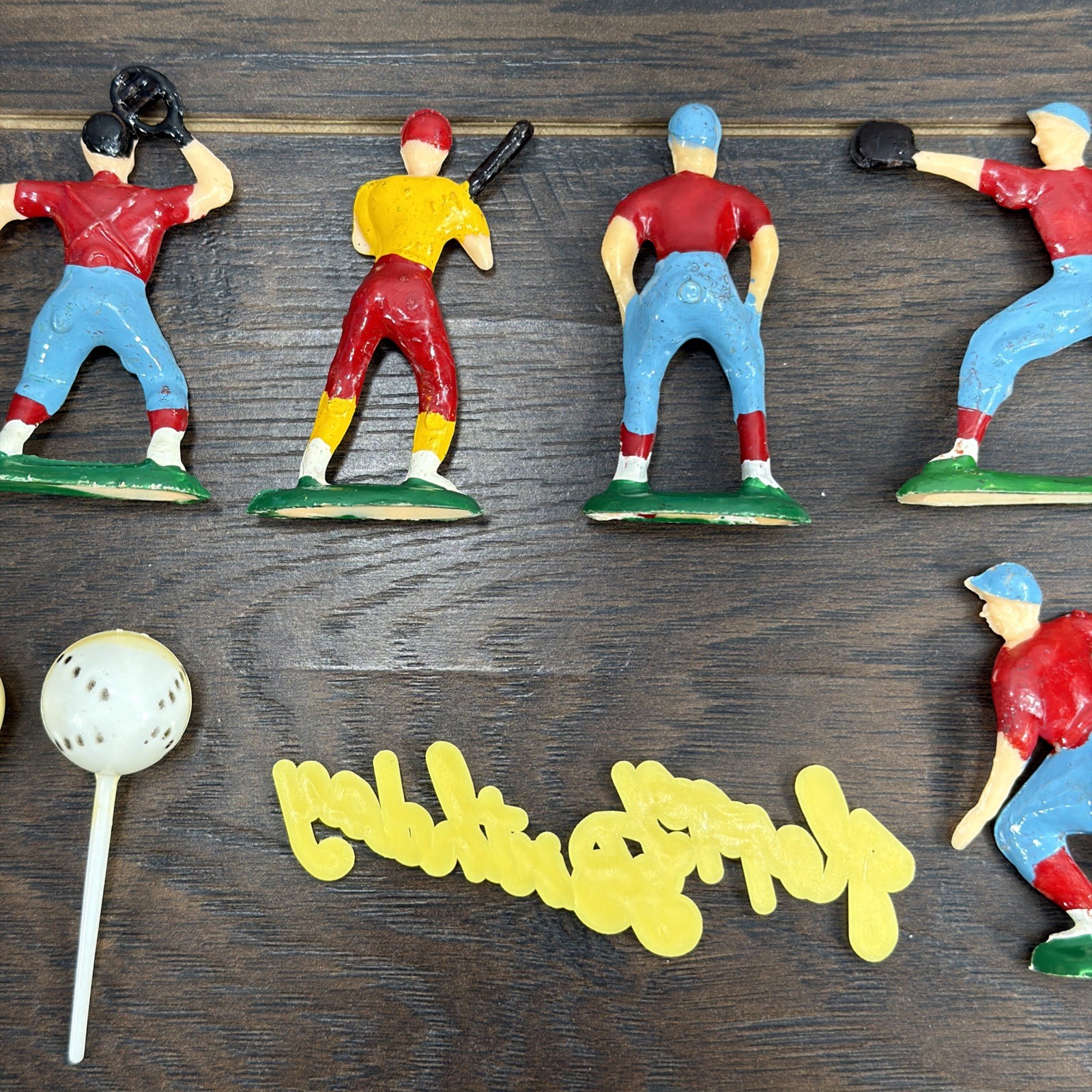 Vintage Lot of 11 Hard Plastic Baseball Cake Toppers Decoration Figures Toy 70’s