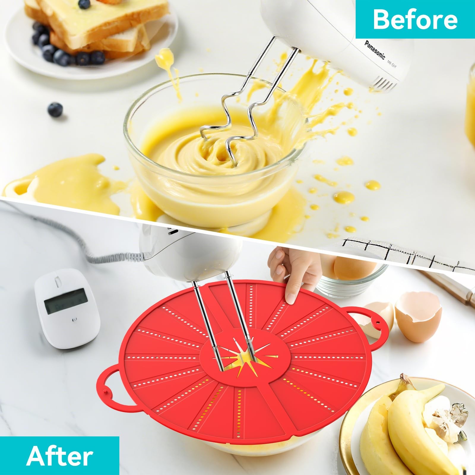 Silicone Splatter Screen for Frying Pan, Foldable Splash Guard, Multi-Use Grease