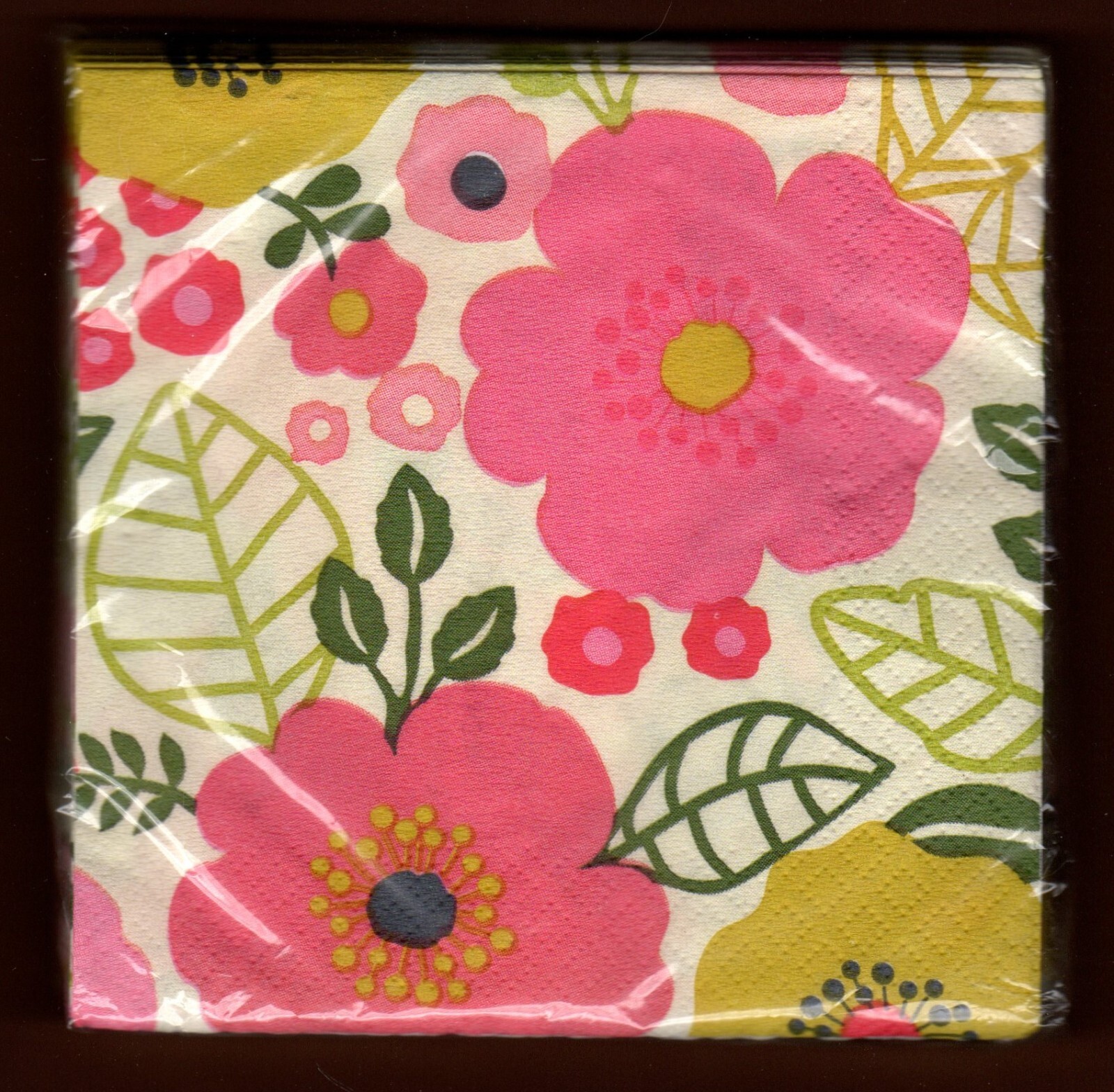 Coral Floral Party Napkins, Pink Flowers 16 Pc Beverage Size All Occasion Amscan