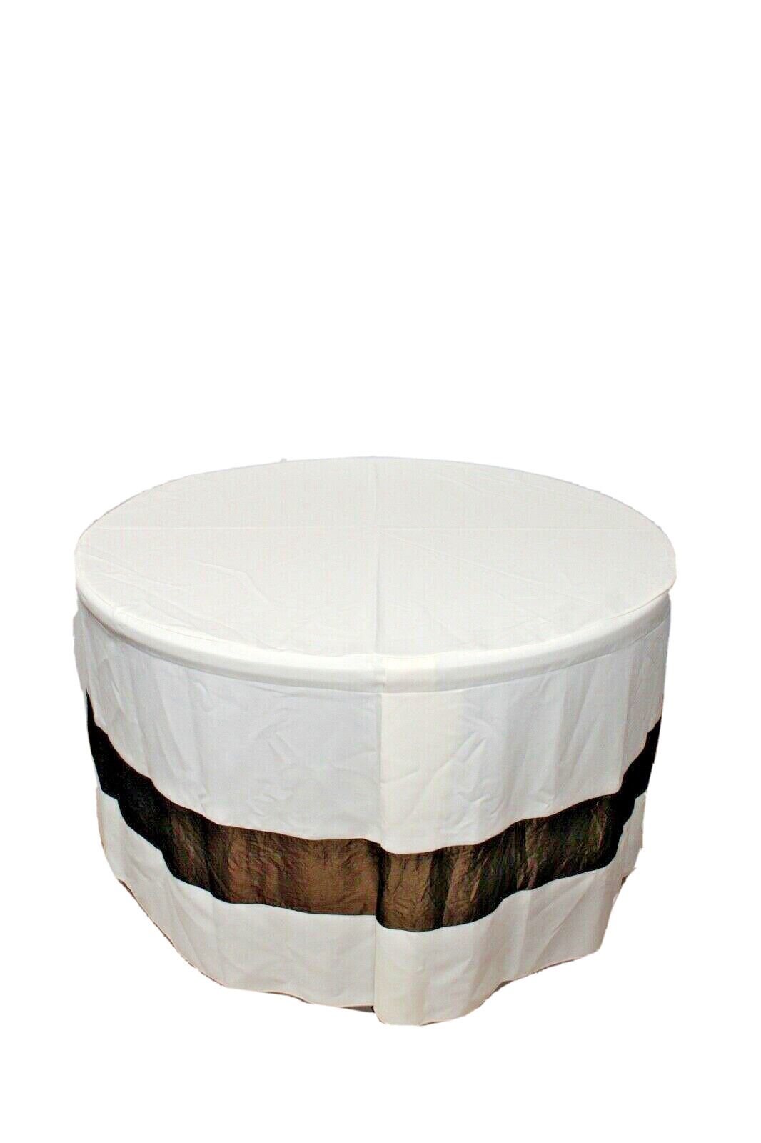 Cream and Bronze Contemporary Cover 120 cm Ø