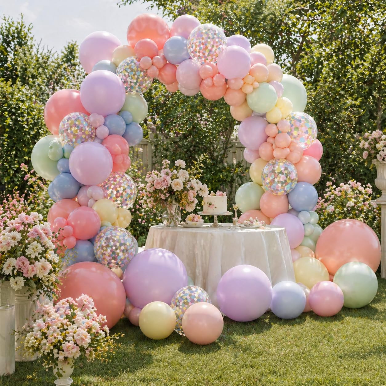 Pastel Balloons 60pcs 12 Inch Macaron Pastel Pink Blue Yellow Mint Lavender R…