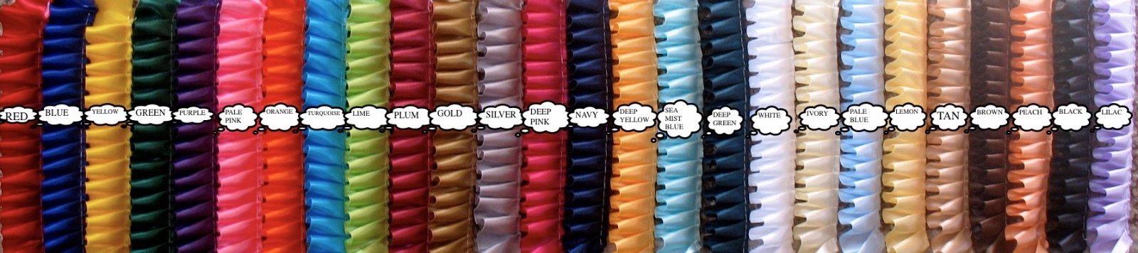 Pleated Ribbon for rosettes, crafts 26 colours Full 100 metre rolls.