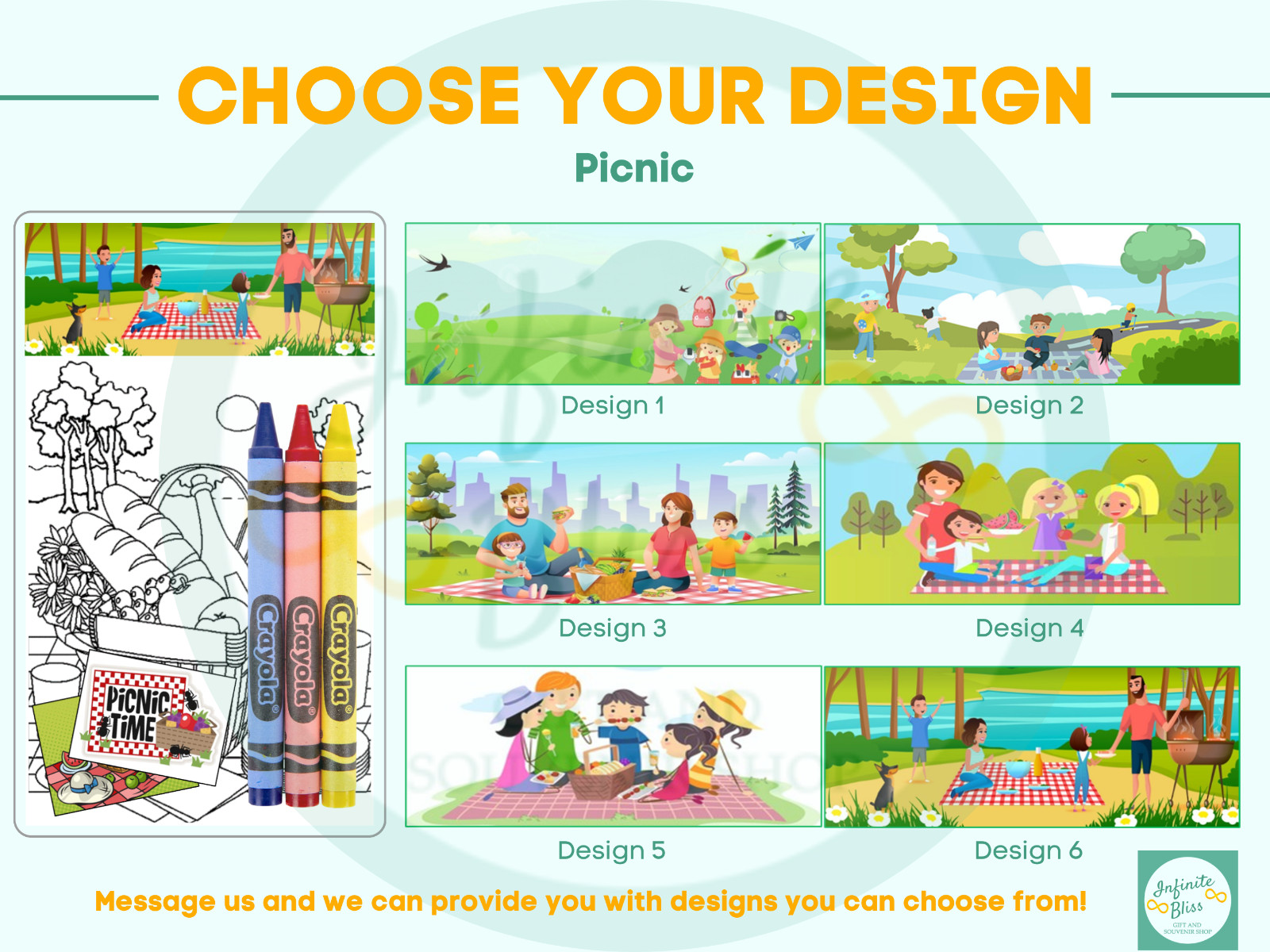 Picnic Coloring Packs | Picnic Party Coloring Pages | Party Favor | Birthday