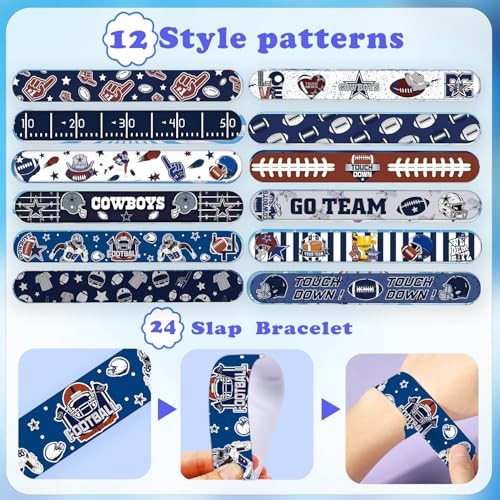 48PCS Cowboys Football Party Favors, 24PCS Dallas Soccer Silicone Stretch