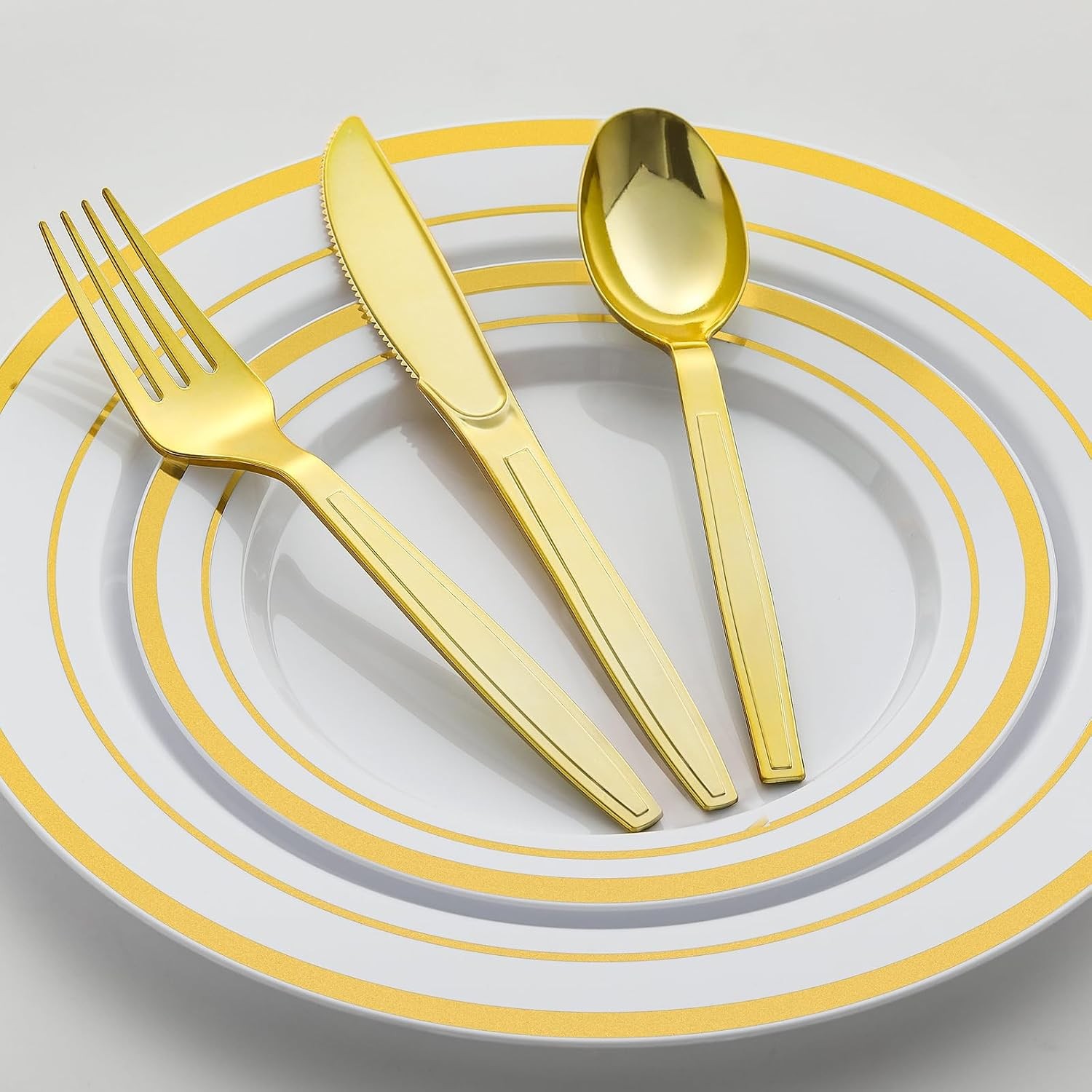 100 Gold Disposable Plastic Spoons, Heavy Weight Disposable Spoons Plastic