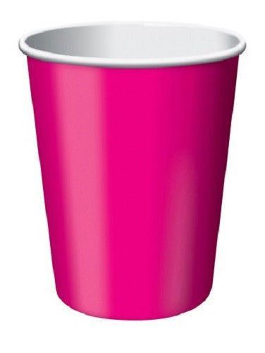 Solid Paper Cups 9 oz Red Blue Yellow Green Purple Pink Lavender Black Magenta