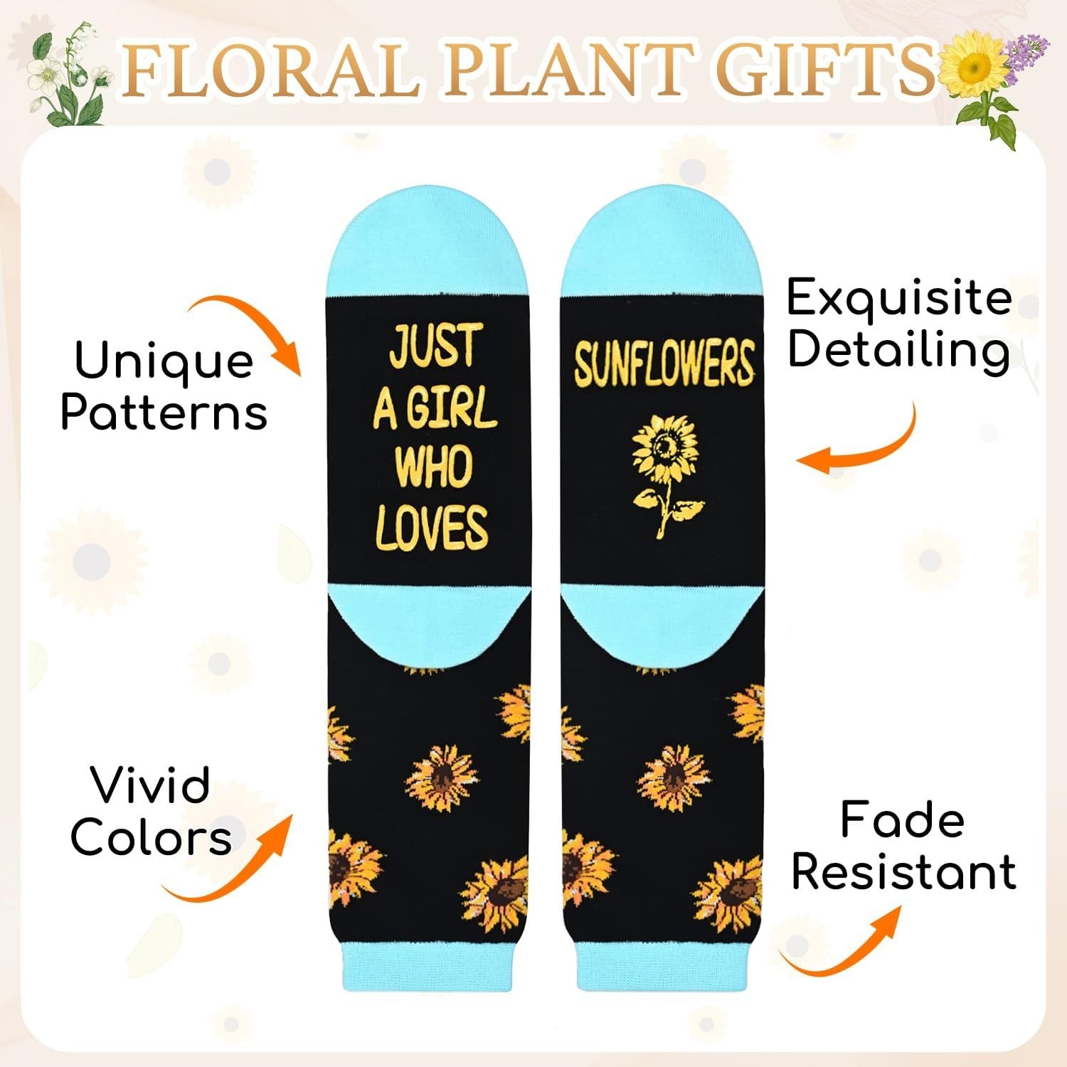 Funny Sunflower Socks for Adults | Unique Plant Lover Gifts for Any Occasion