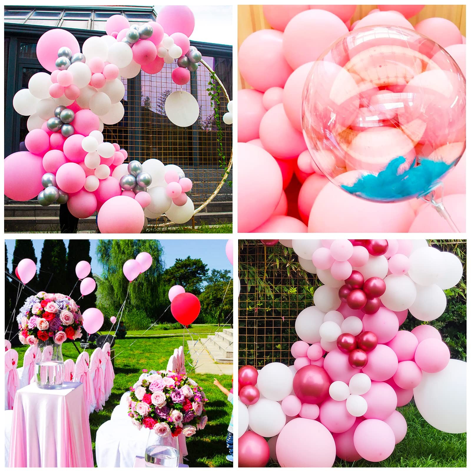 Pastel Pink Balloons 12 Inch 100 Pack light Pink Latex Balloons Baby Pink Par…