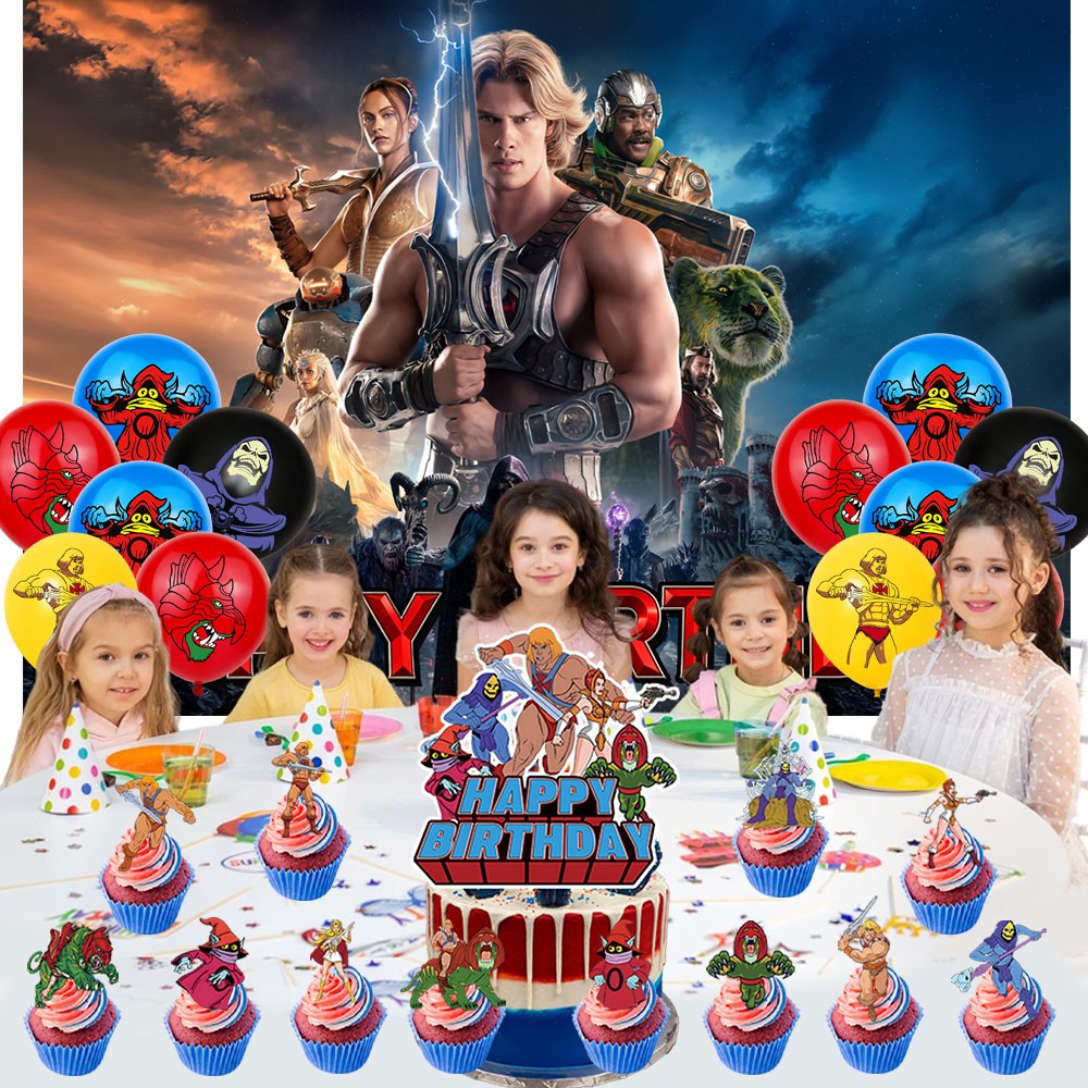 He-Man Party Supplies Set Balloons Cake Toppers Banner Birthday Decor