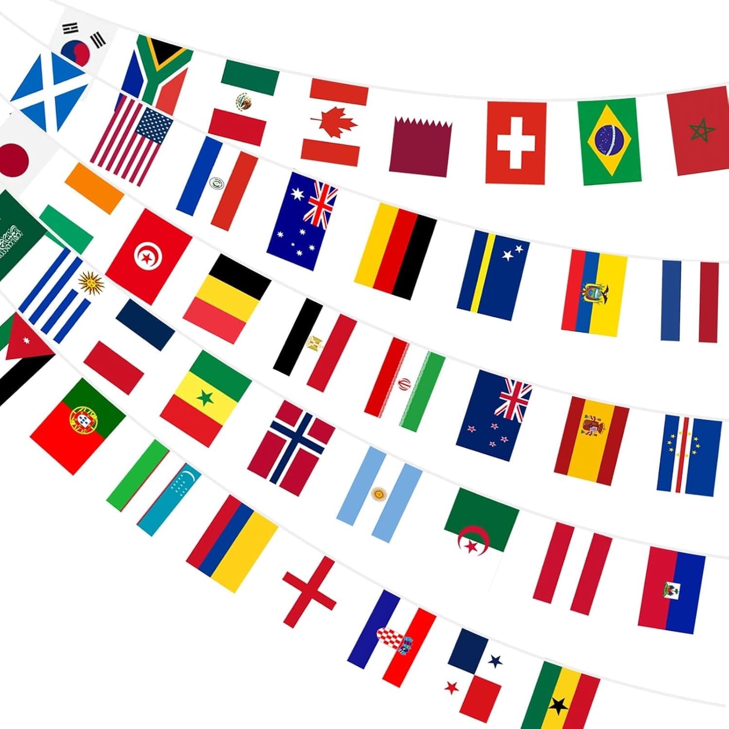 NEW Football World Cup Bunting 15 Metre 48 EXTRA LARGE FLAGS Speedy Delivery