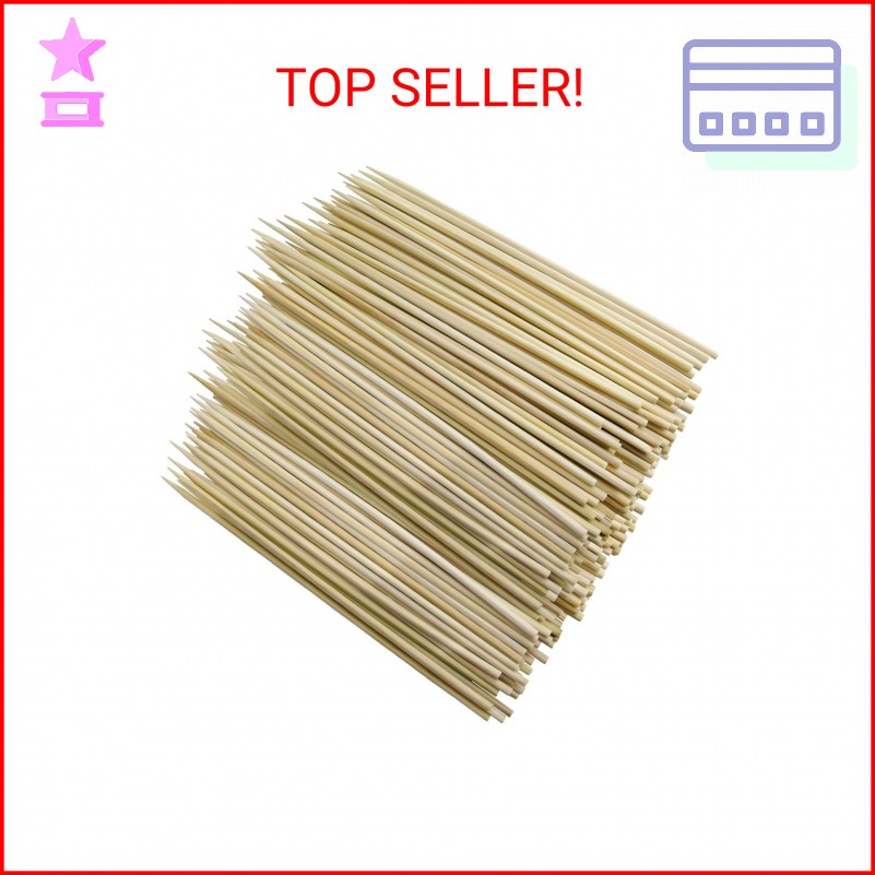 LOCIUN 4-Inch Natural Bamboo Toothpicks & Skewers 750-Count | Extra-Long Wooden
