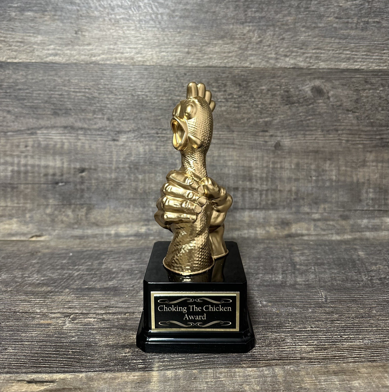 Inappropriate CHOKING THE CHICKEN Award Funny Loser Trophy Adult Humor Gag Gift