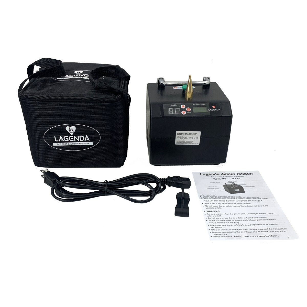 120W Electric Balloon Pump Inflator Digital Timer Air Blower Machine For Party