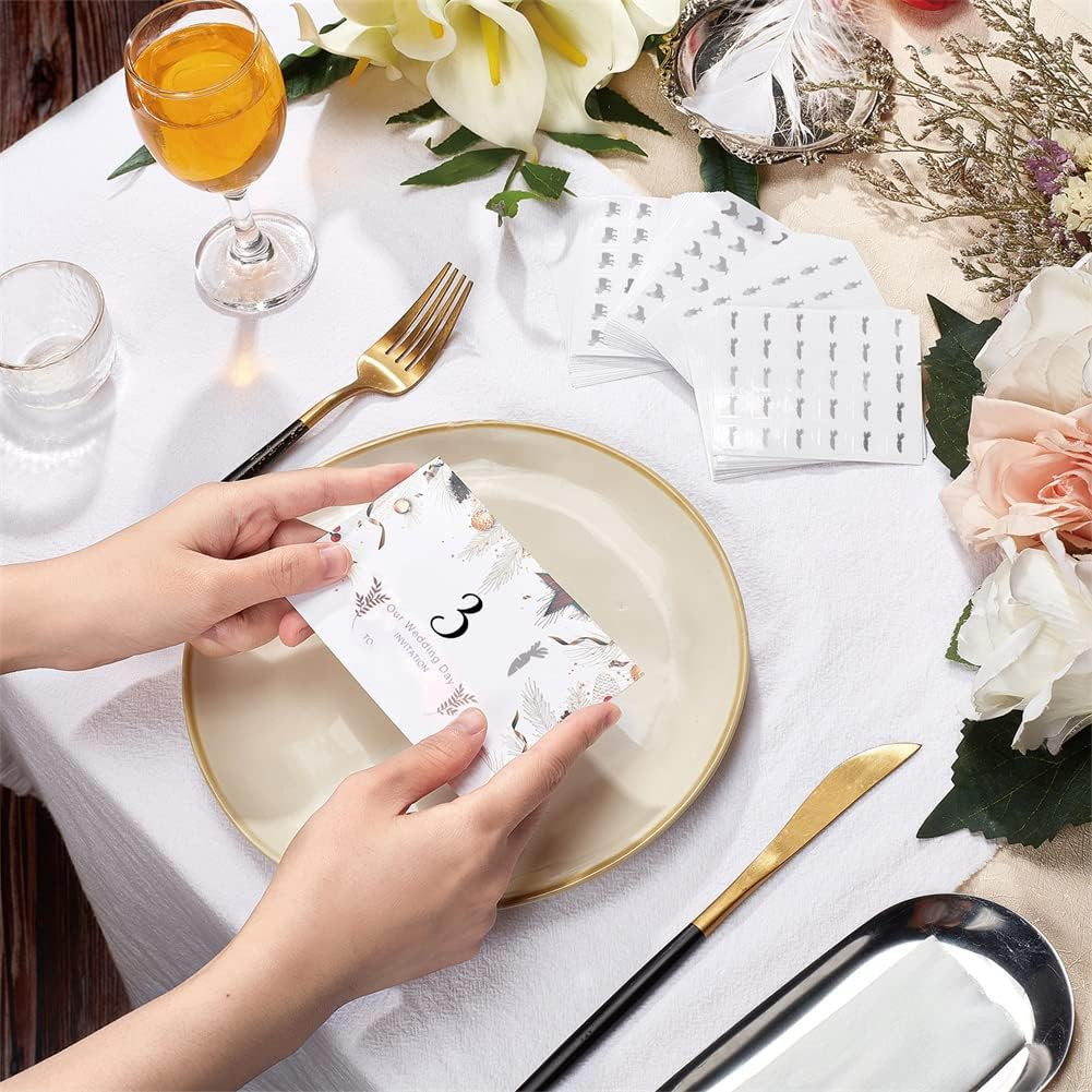 2400Pcs 0.5 Inch Silver Meal Stickers – Cow/Chicken/Fish/Carrot Design